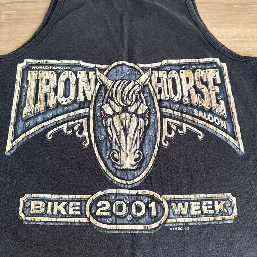 Vintage Mens Iron Horse Saloon Anvil Muscle Tank M Fits SM FL Bike Week 2001 - Picture 9 of 10